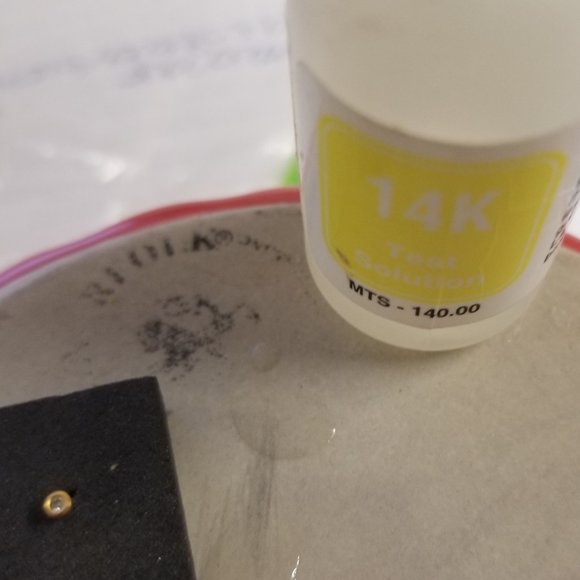 New 14K Gold Genuine Nose Stud Ring w Diamond CZ Stone - Picture 8 of 8